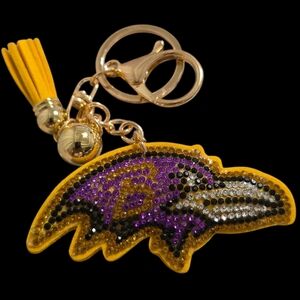 Baltimore Ravens Rhinestone Keychain / Bag Charm